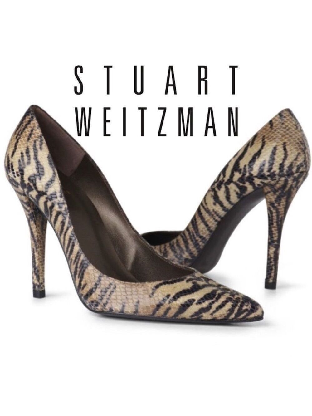 Stuart Weitzman Brown Tiger Print Pump Heels size 8